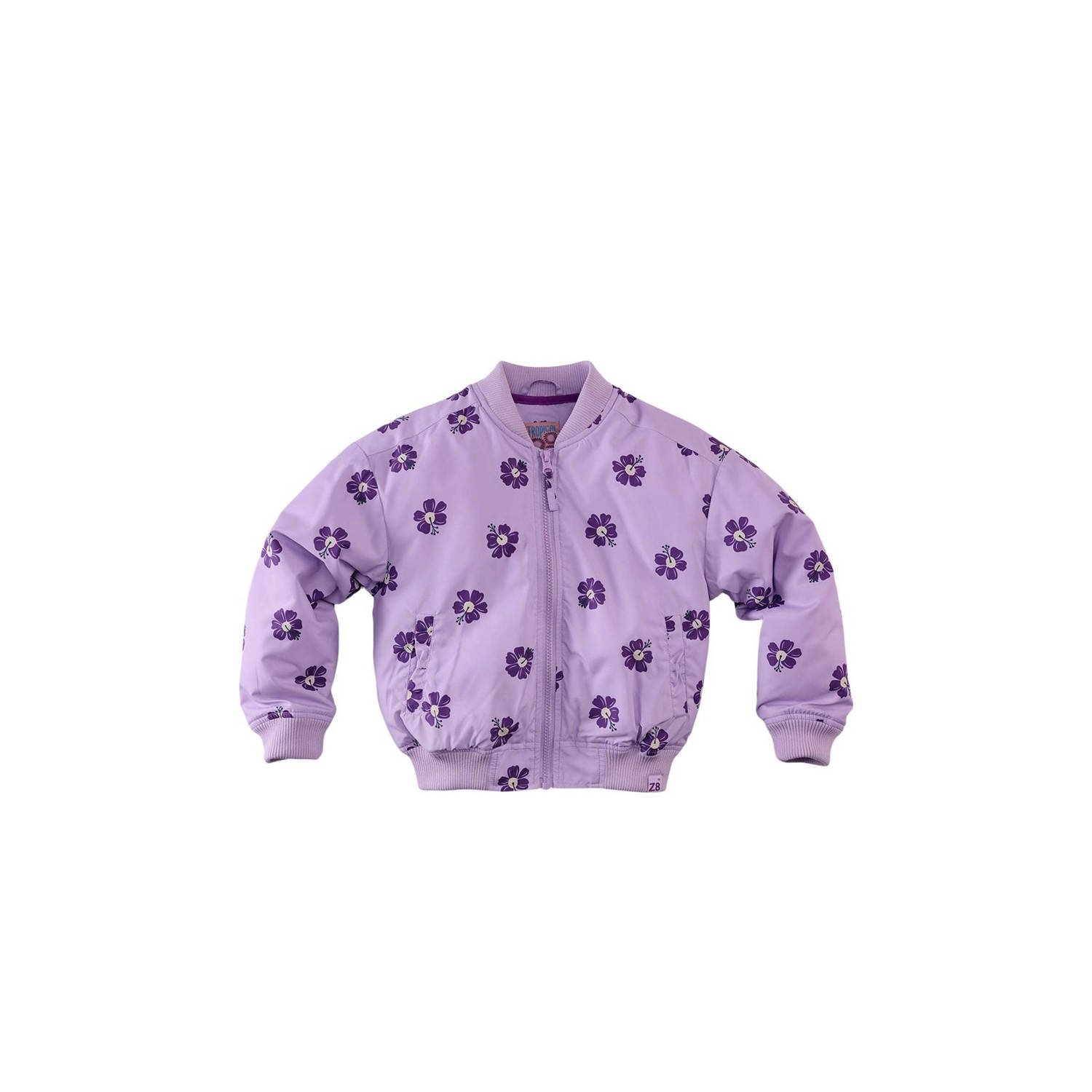 Z8 zomerjas Calista lila paars Meisjes Polyester Ronde hals Bloemen 104 110