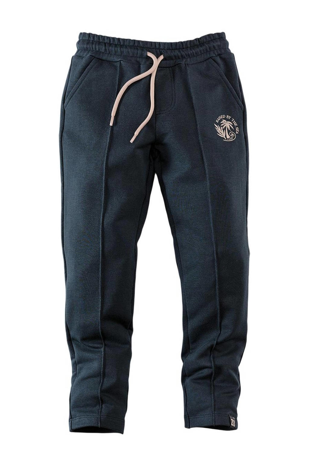 Antraciete jongens Z8 broek Keesie van stretchkatoen met regular fit, regular waist, elastische tailleband met koord en effen