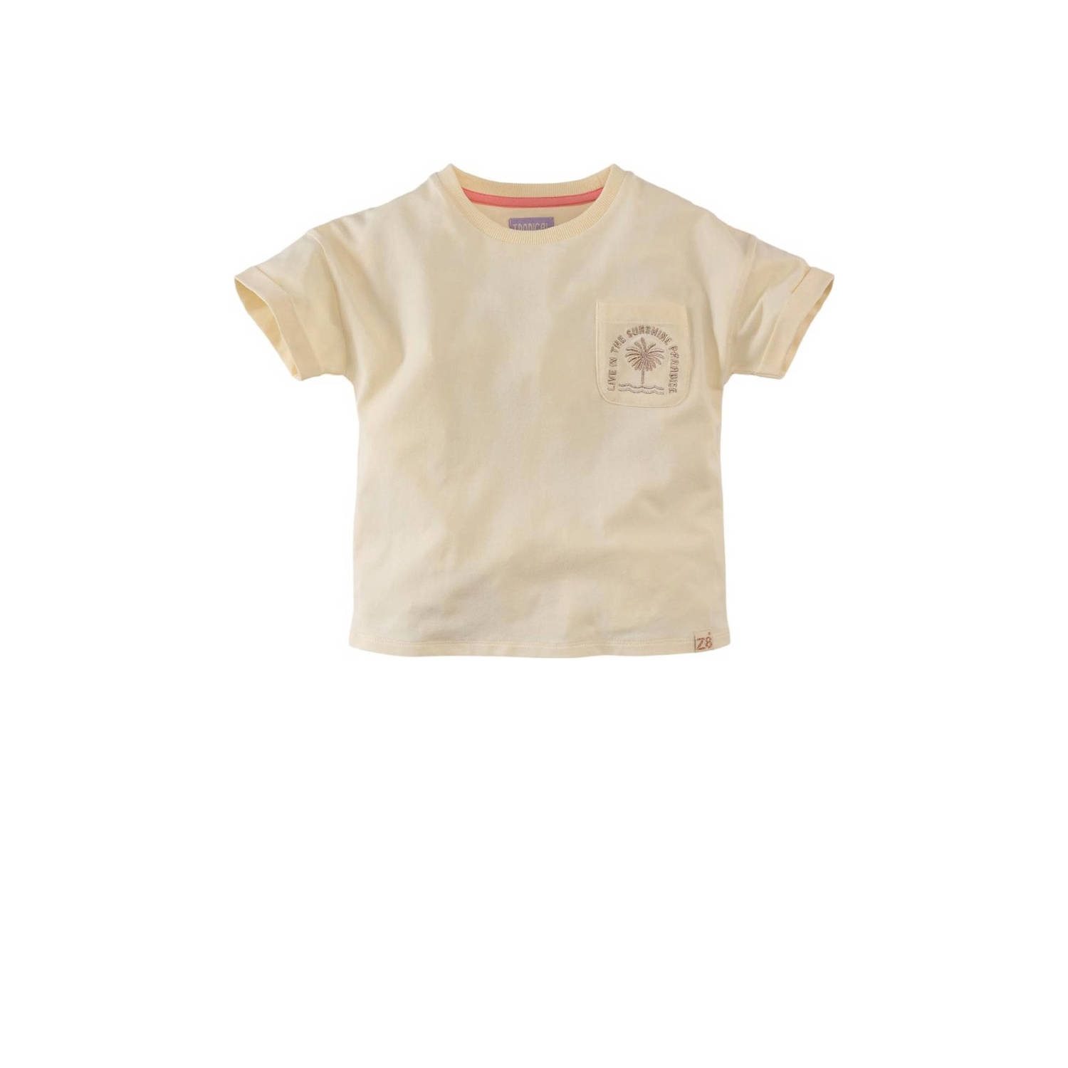 Z8 T-shirt Joly ecru Meisjes Stretchkatoen Ronde hals Printopdruk 128 134