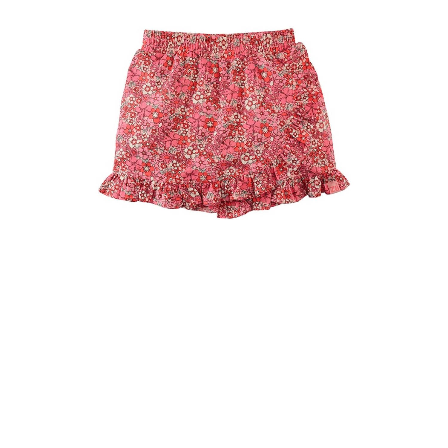 Z8 skort Yasmina koraalrood Rok Meisjes Stretchkatoen Blad 116