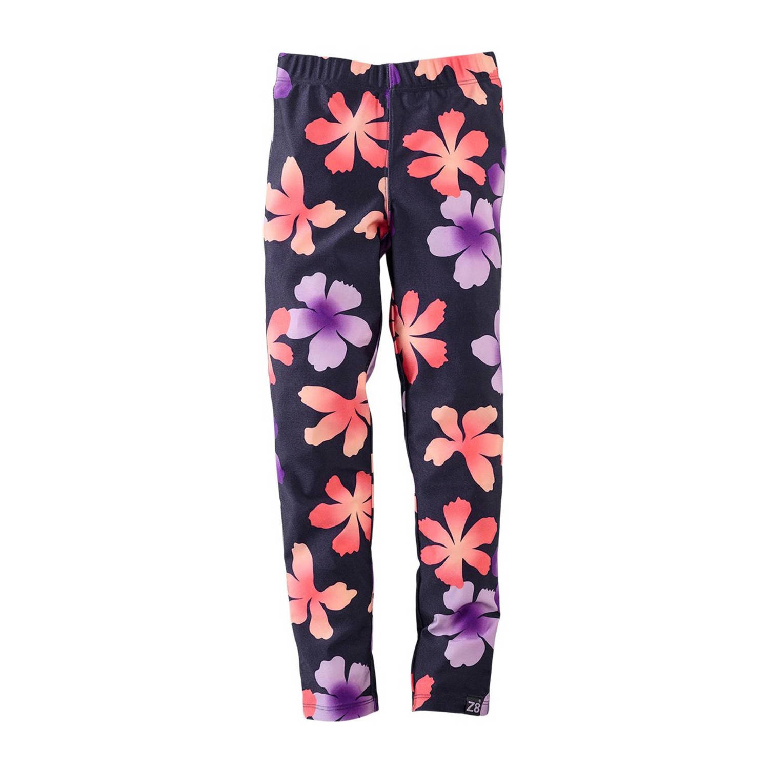 Z8 legging Ivey donkerblauw lila roze Meisjes Polyester Blad 104