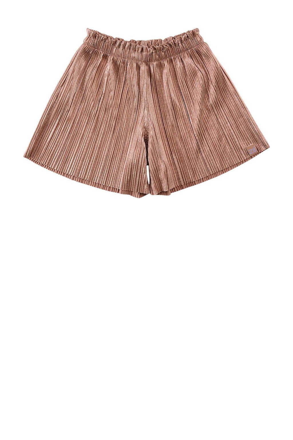 Taupe meisjes Z8 short Yindi peach van polyester met regular fit, regular waist, elastische tailleband en effen