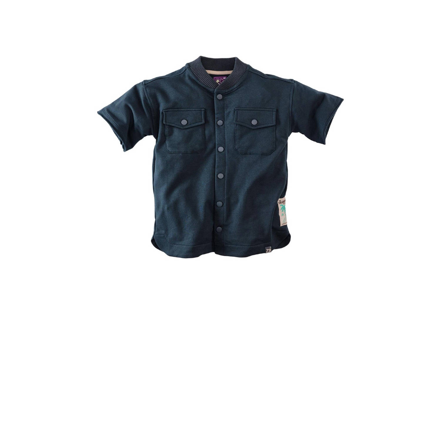 Z8 overshirt Silas donkerblauw Overhemd Jongens Stretchkatoen Ronde hals 104 110