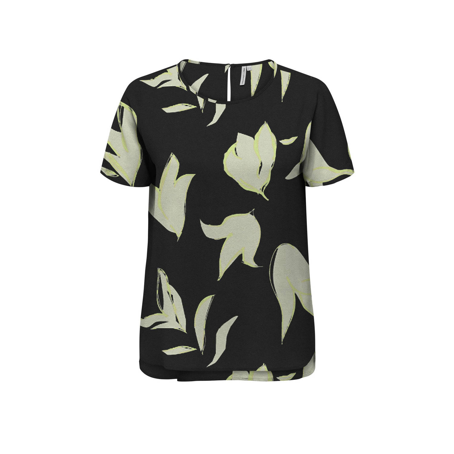 ONLY CARMAKOMA T-shirt CARVICA met all over print zwart ecru