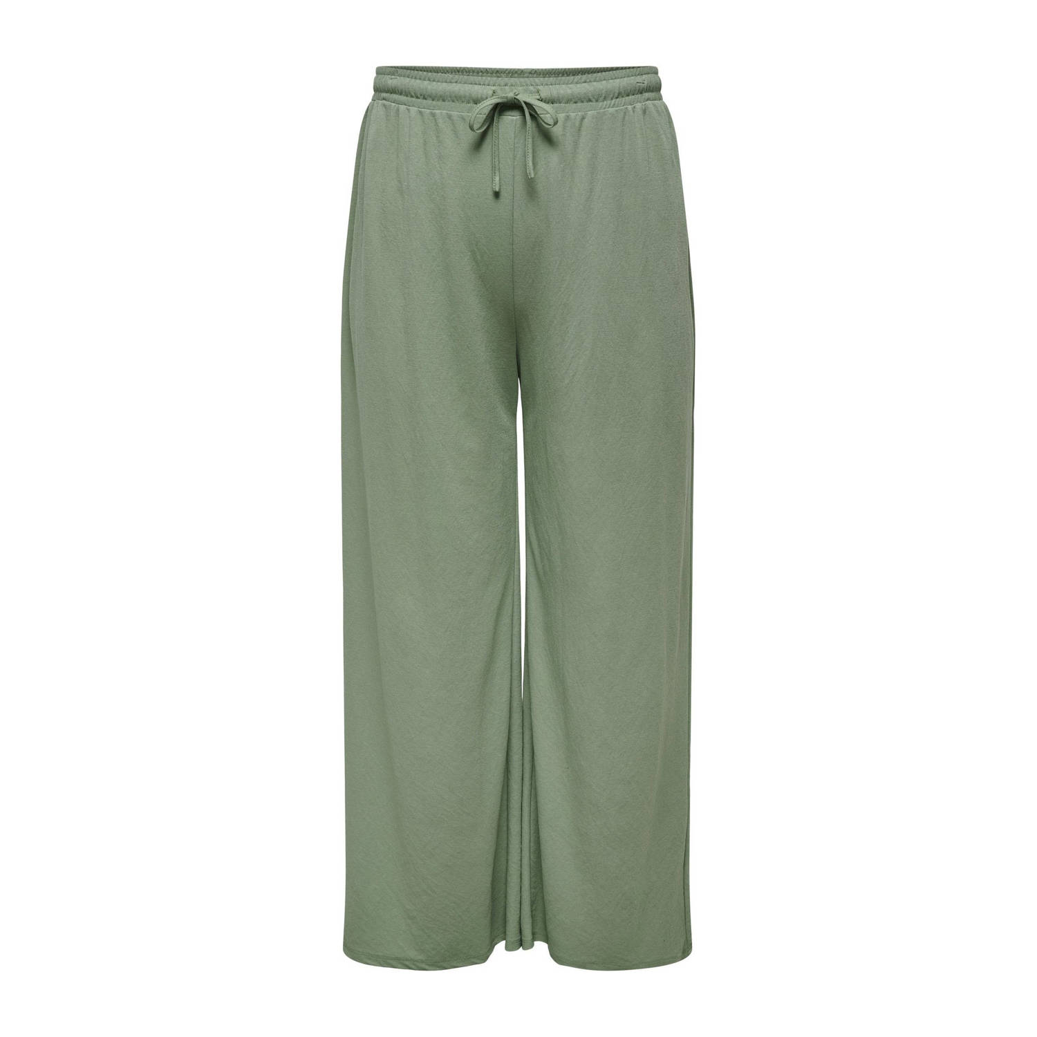 ONLY CARMAKOMA high waist wide leg broek groen