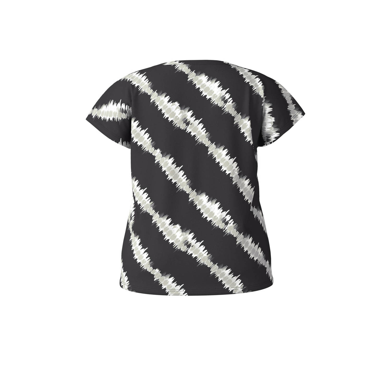ONLY CARMAKOMA T-shirt met all over print zwart wit