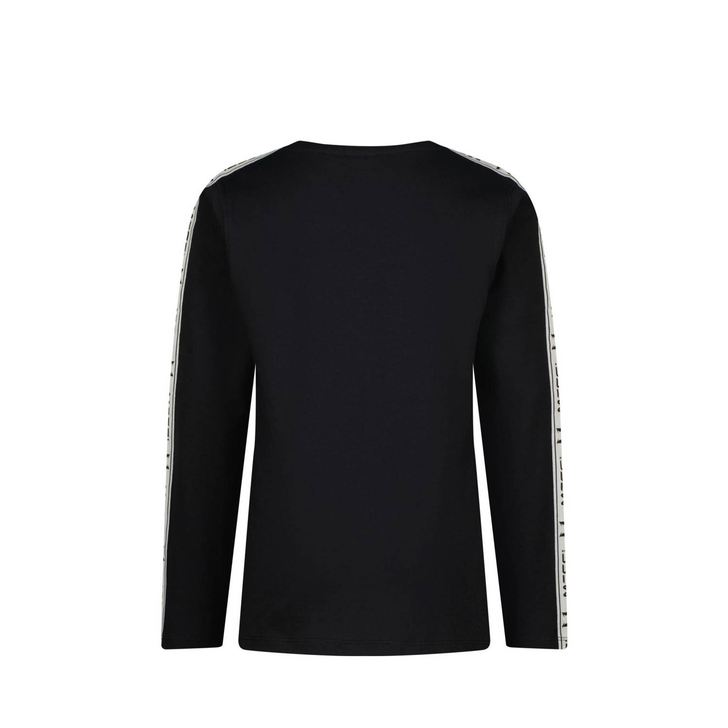 Messi longsleeve Nerol met contrastbies zwart lichtroze