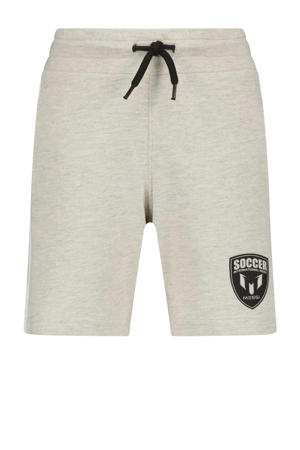 sweatshort Reron met printopdruk lichtgrijs melange
