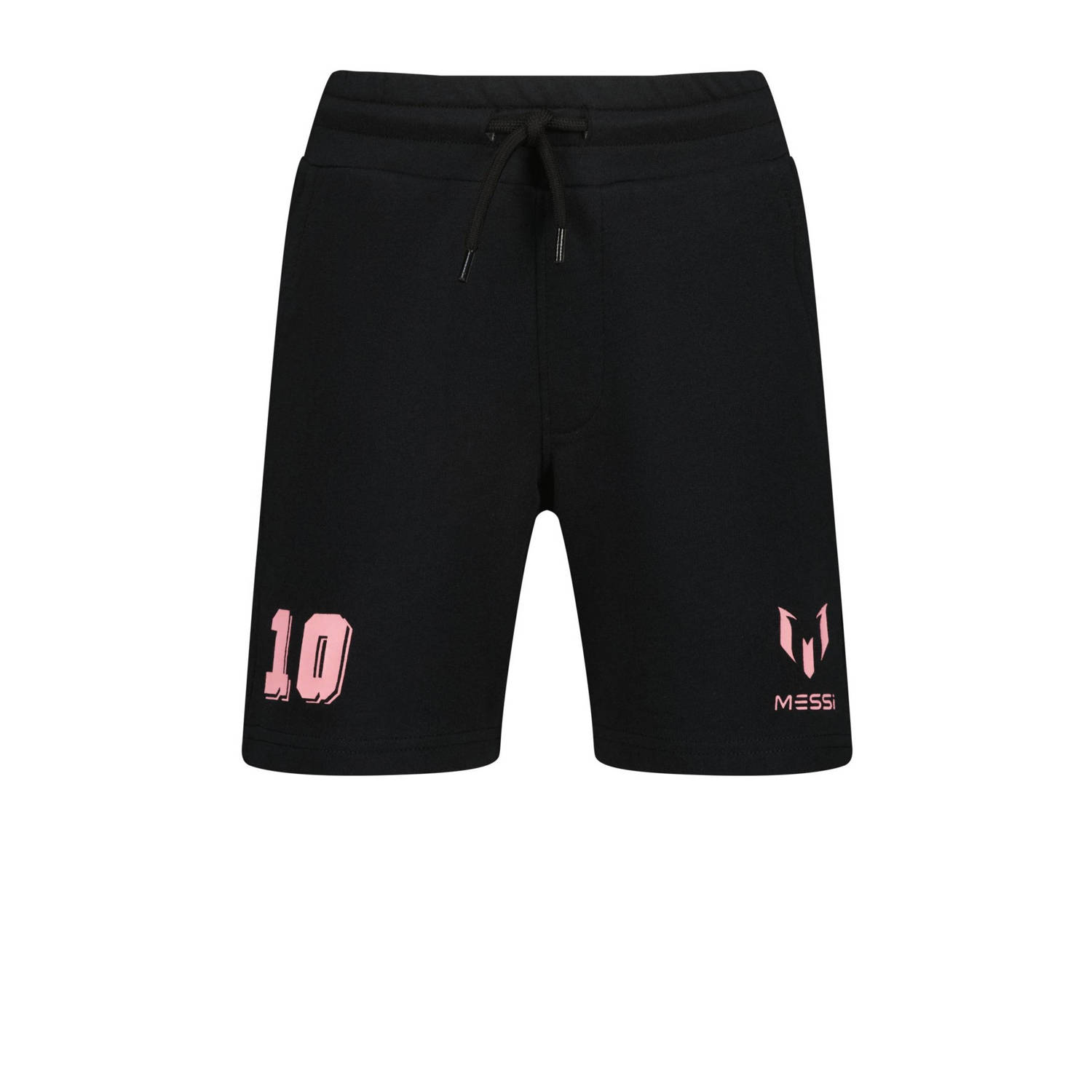 Messi sweatshort Rasto met printopdruk zwart roze Korte broek Printopdruk 104
