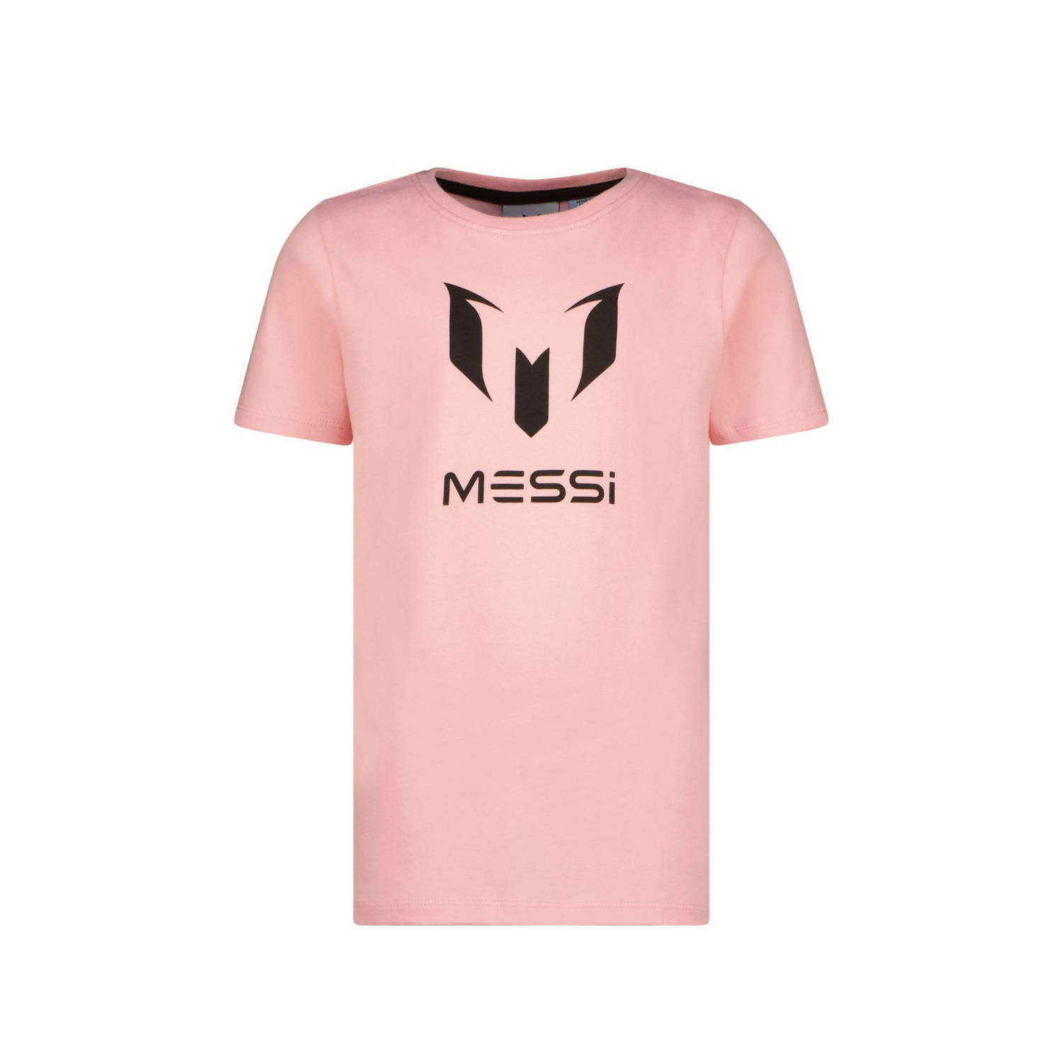 Messi T-shirt Ten met backprint lichtroze zwart Jongens Katoen Ronde hals 104