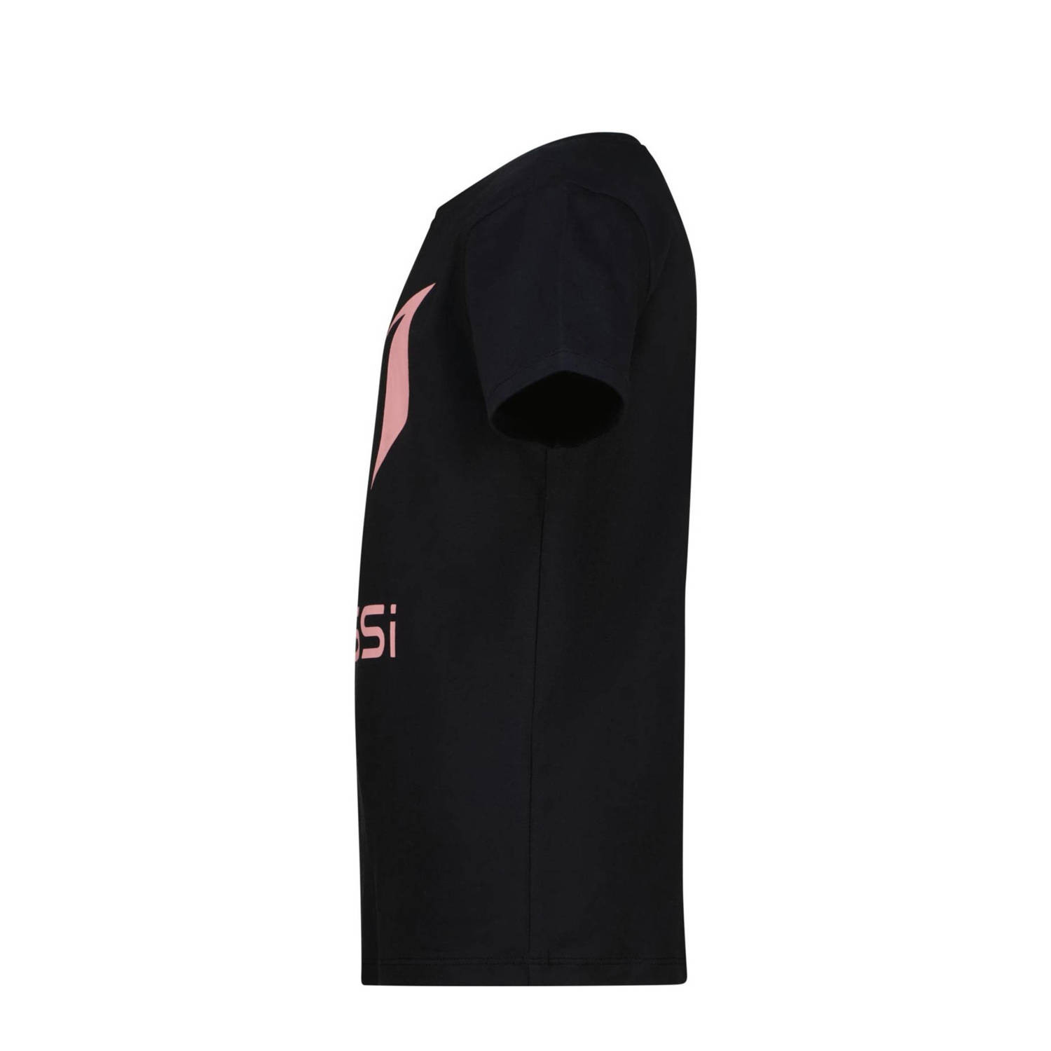 Messi T-shirt Miassi met logo zwart lichtroze