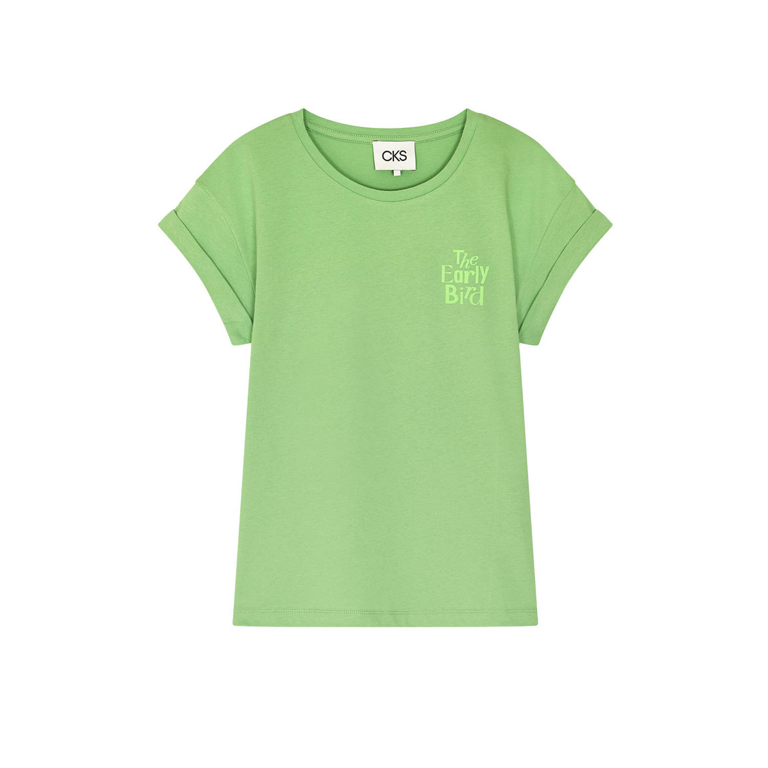 CKS T-shirt met tekst groen