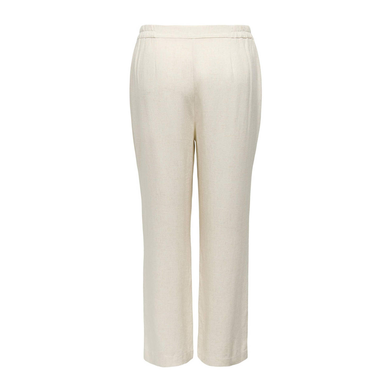 ONLY CARMAKOMA high waist wide leg broek ecru