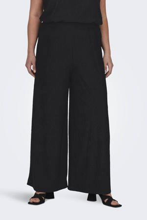 high waist wide leg broek