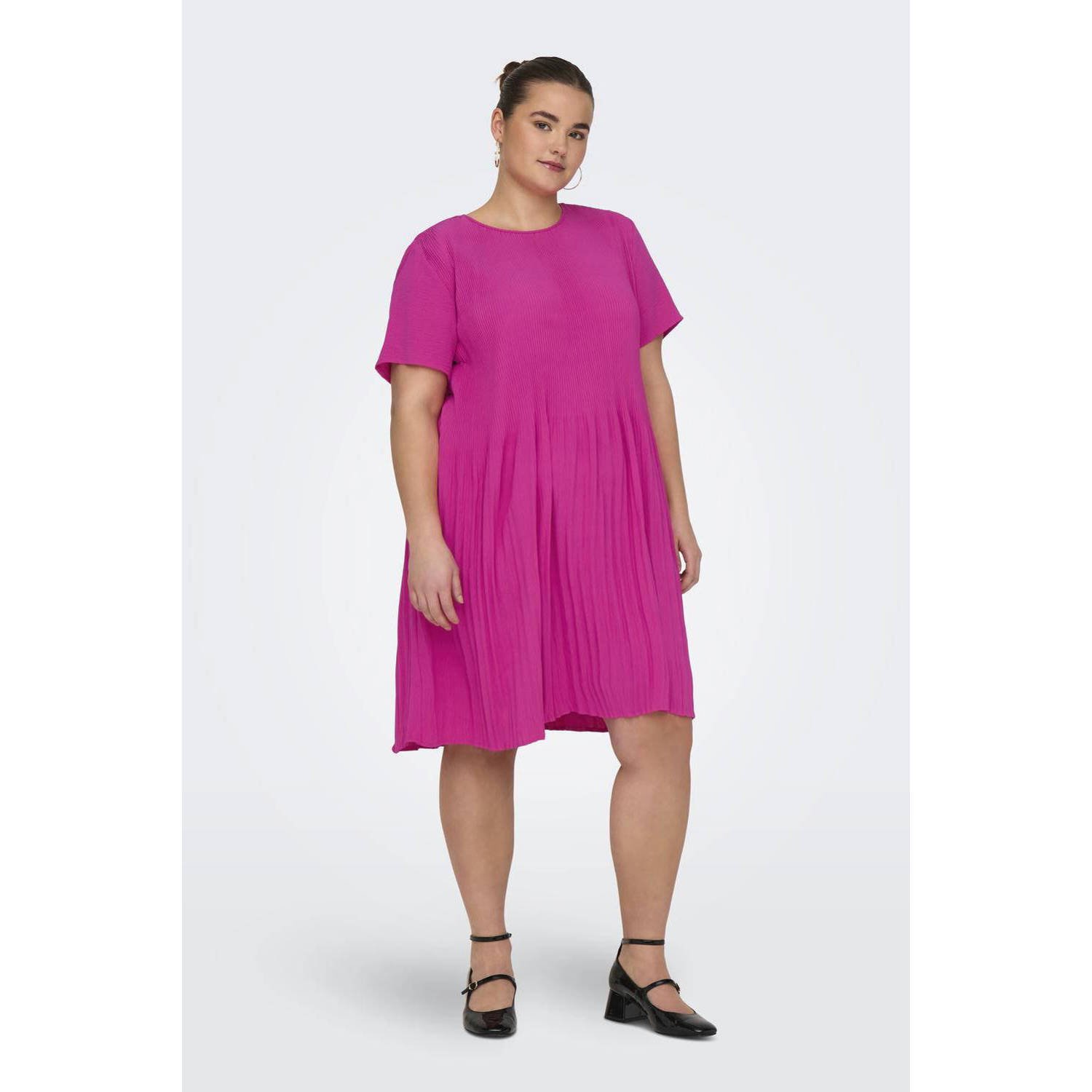 ONLY CARMAKOMA Mini-jurk CARBADOTTE S S BLK DRESS WVN (#BEZUG!)