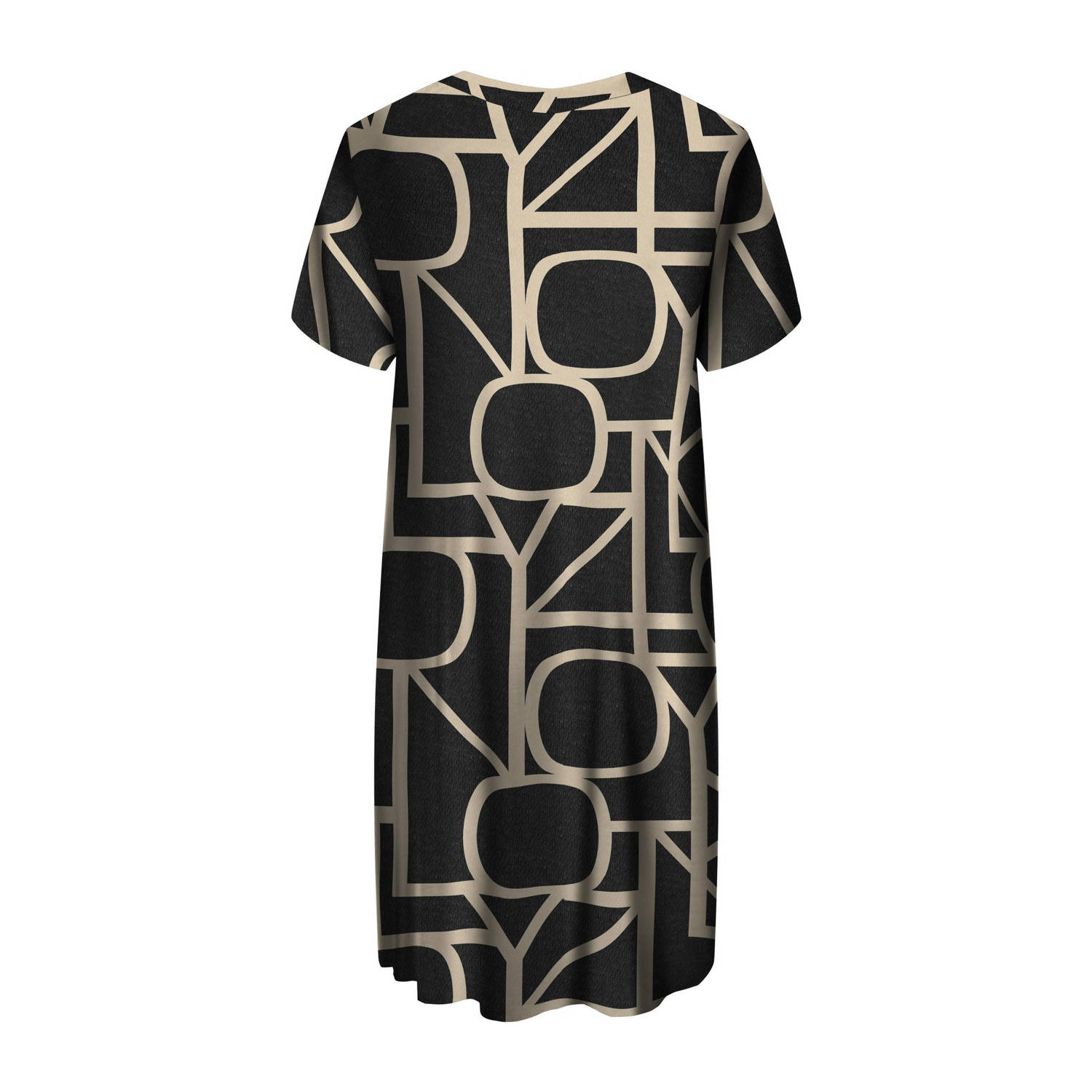 ONLY CARMAKOMA jurk CARFYRLA met all over print zwart ecru