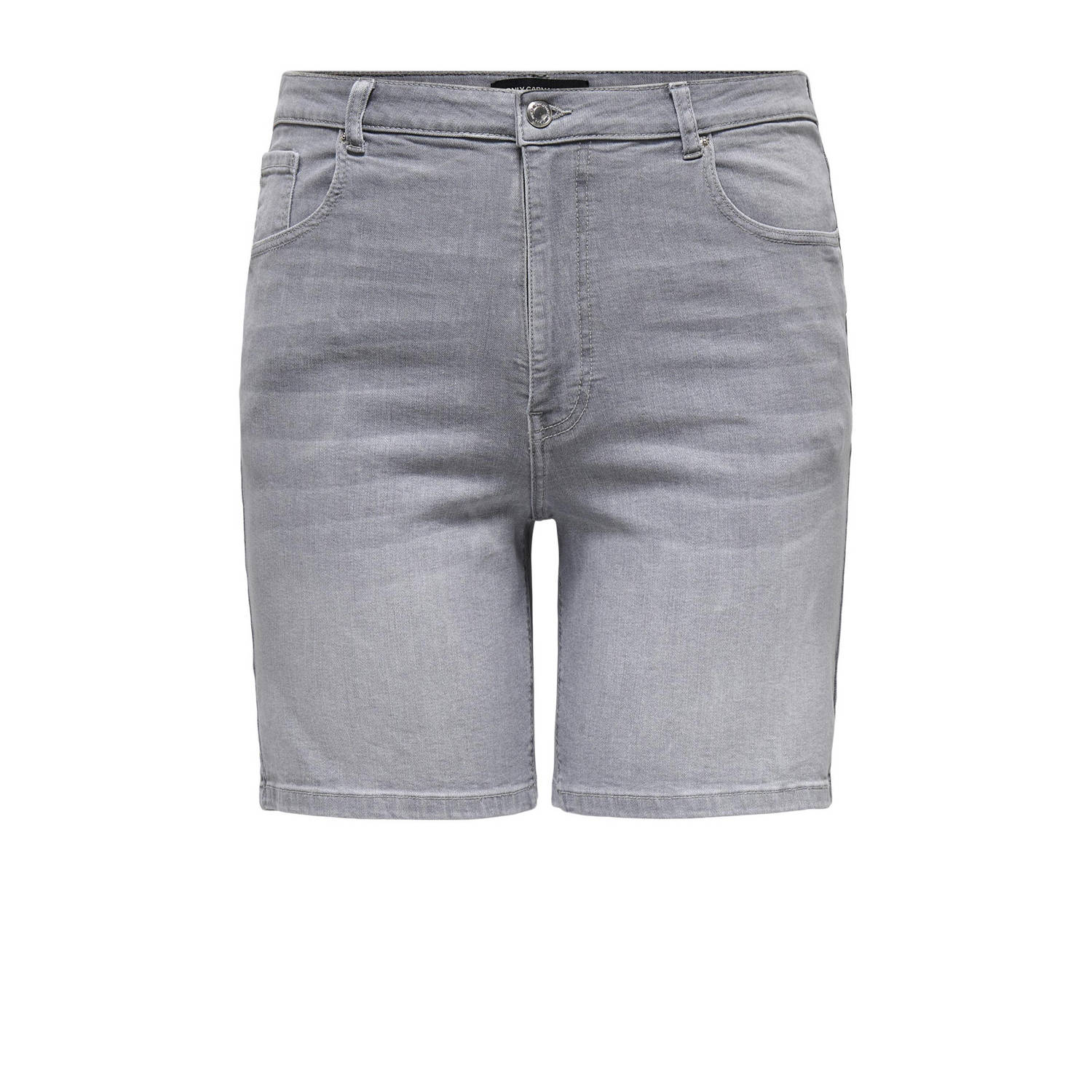 ONLY CARMAKOMA high waist slim fit short CARJUICY light grey denim