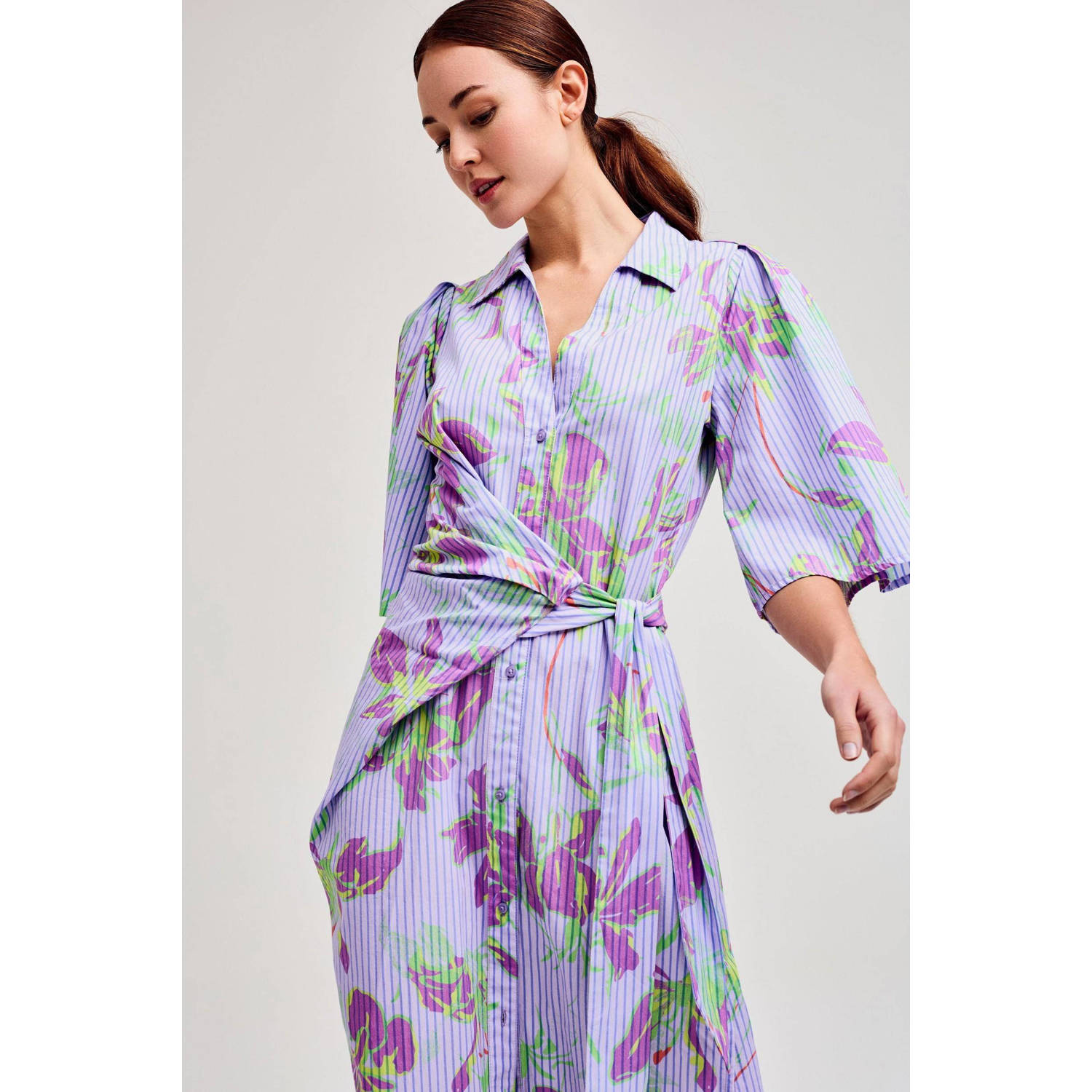 CKS blousejurk DIOXINE met bloemenprint paars
