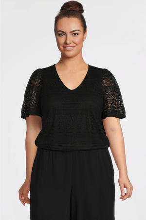 top broderie zwart