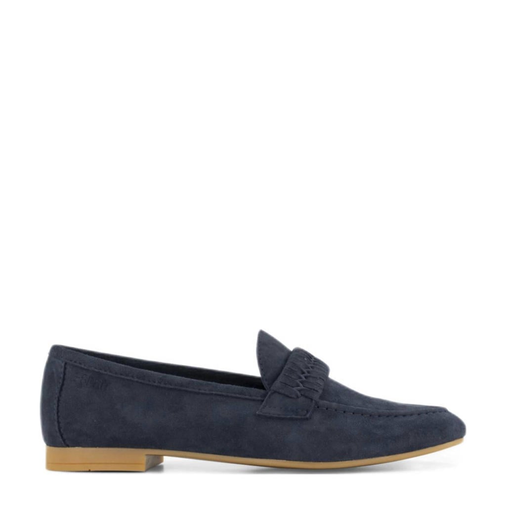 Blauwe dames ESPRIT suède loafer