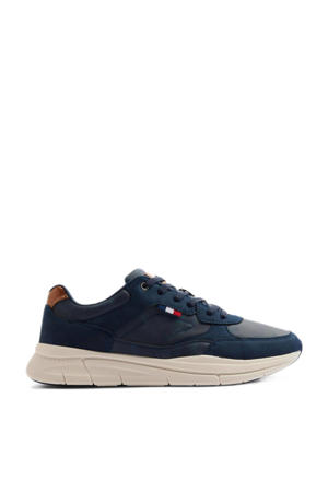 leren sneakers donkerblauw