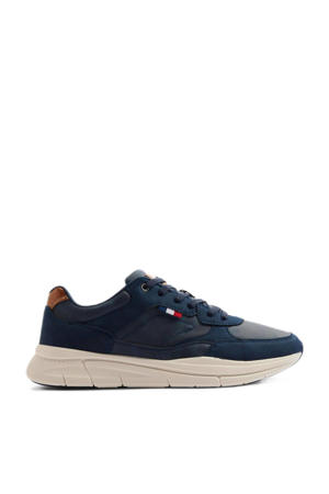 leren sneakers donkerblauw
