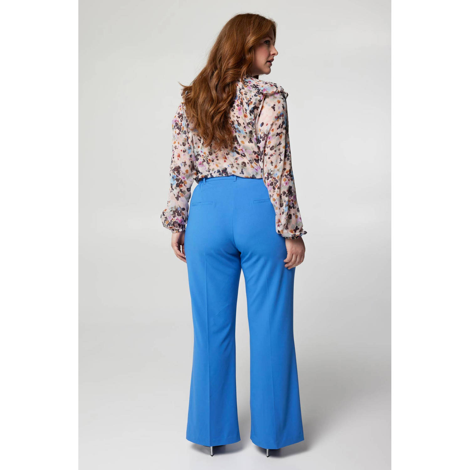 MS Mode flared pantalon blauw