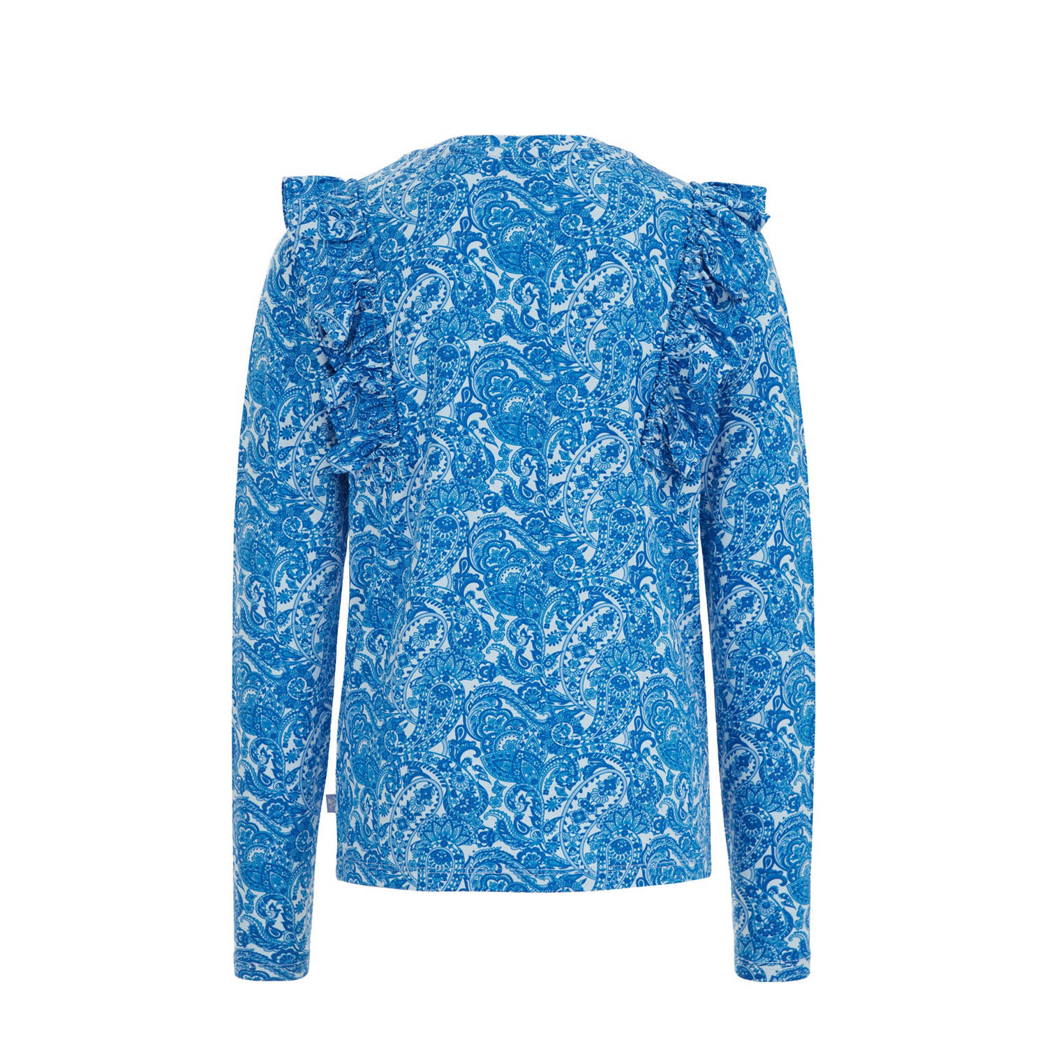 WE Fashion longsleeve met all over print blauw