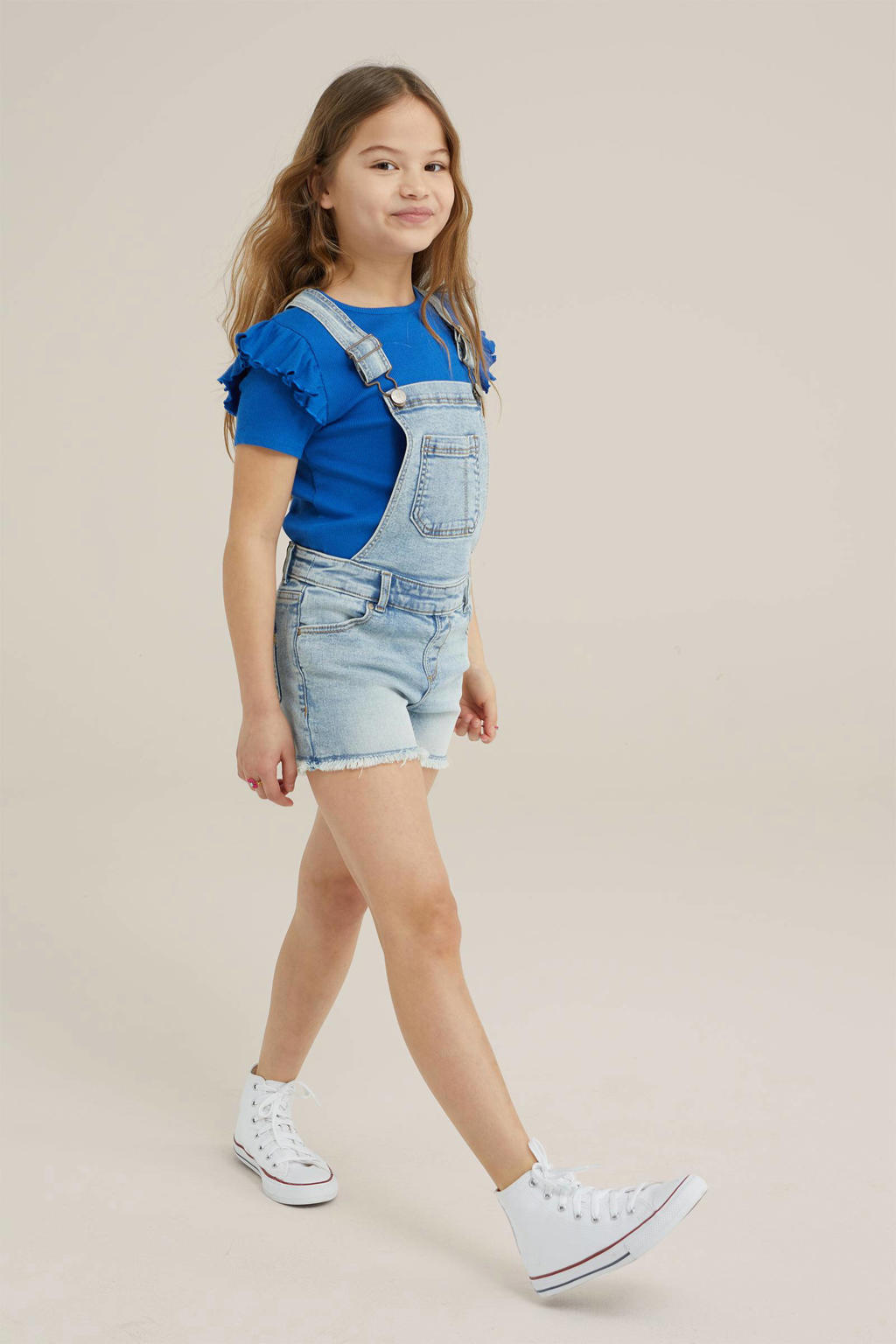 WE Fashion T-shirt kobalt blauw