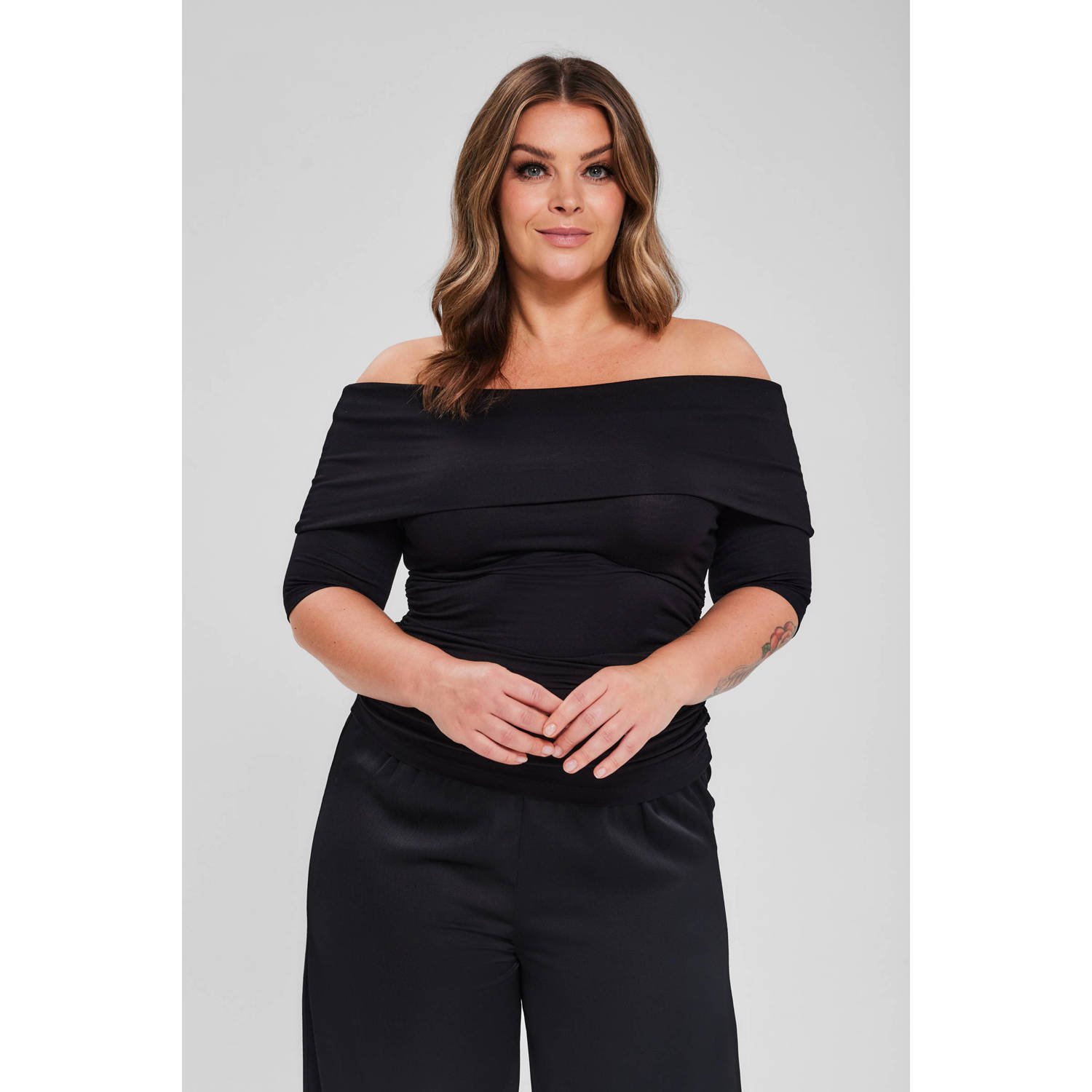 Miljuschka by Wehkamp off-shoulder top zwart