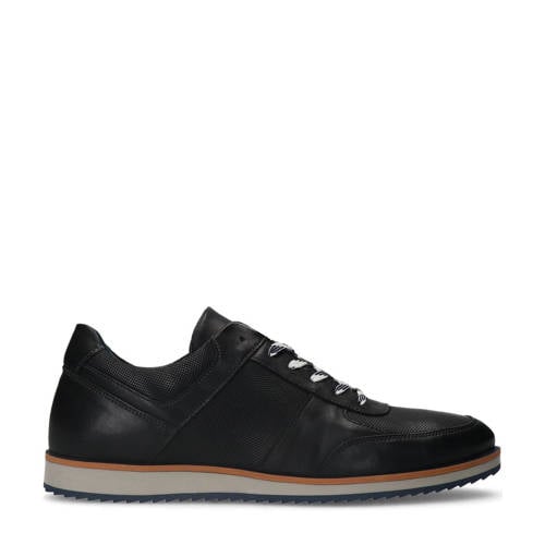 Manfield leren sneakers zwart afbeelding