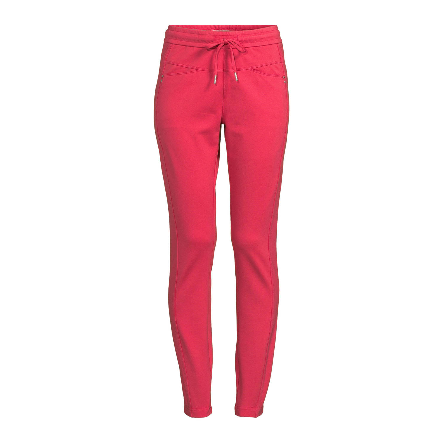 Red Button high waist tapered fit broek Tessy koraalrood