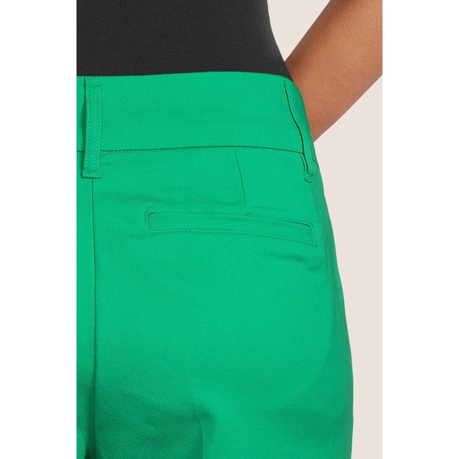 Red Button cropped high waist tapered fit broek Diana groen