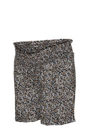 thumbnail: Zwart, beige en witte dames MAMALICIOUS regular fit short van viscose met elastische tailleband