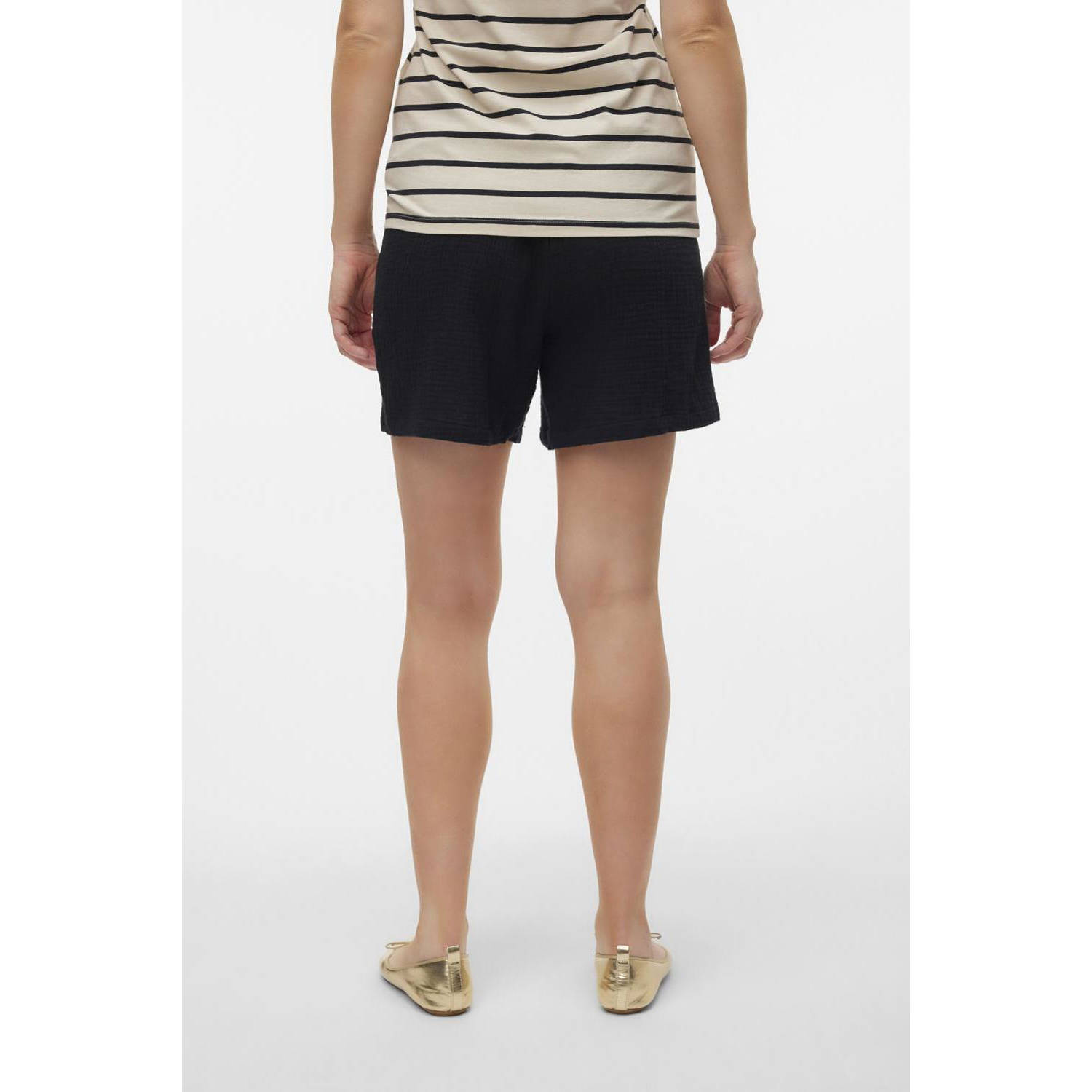 MAMALICIOUS regular fit short MLJUANA zwart