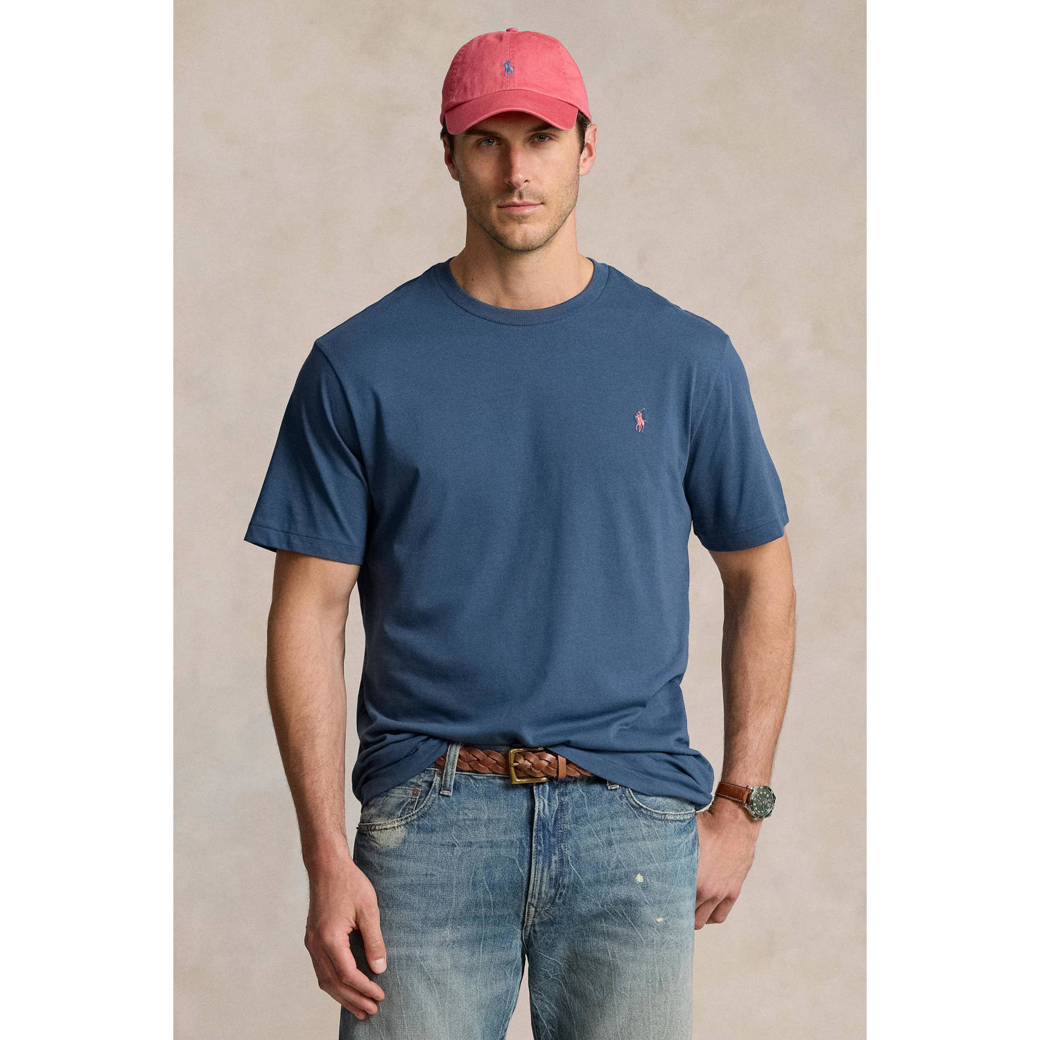 POLO Ralph Lauren Big & Tall T-shirt met logo donkerblauw