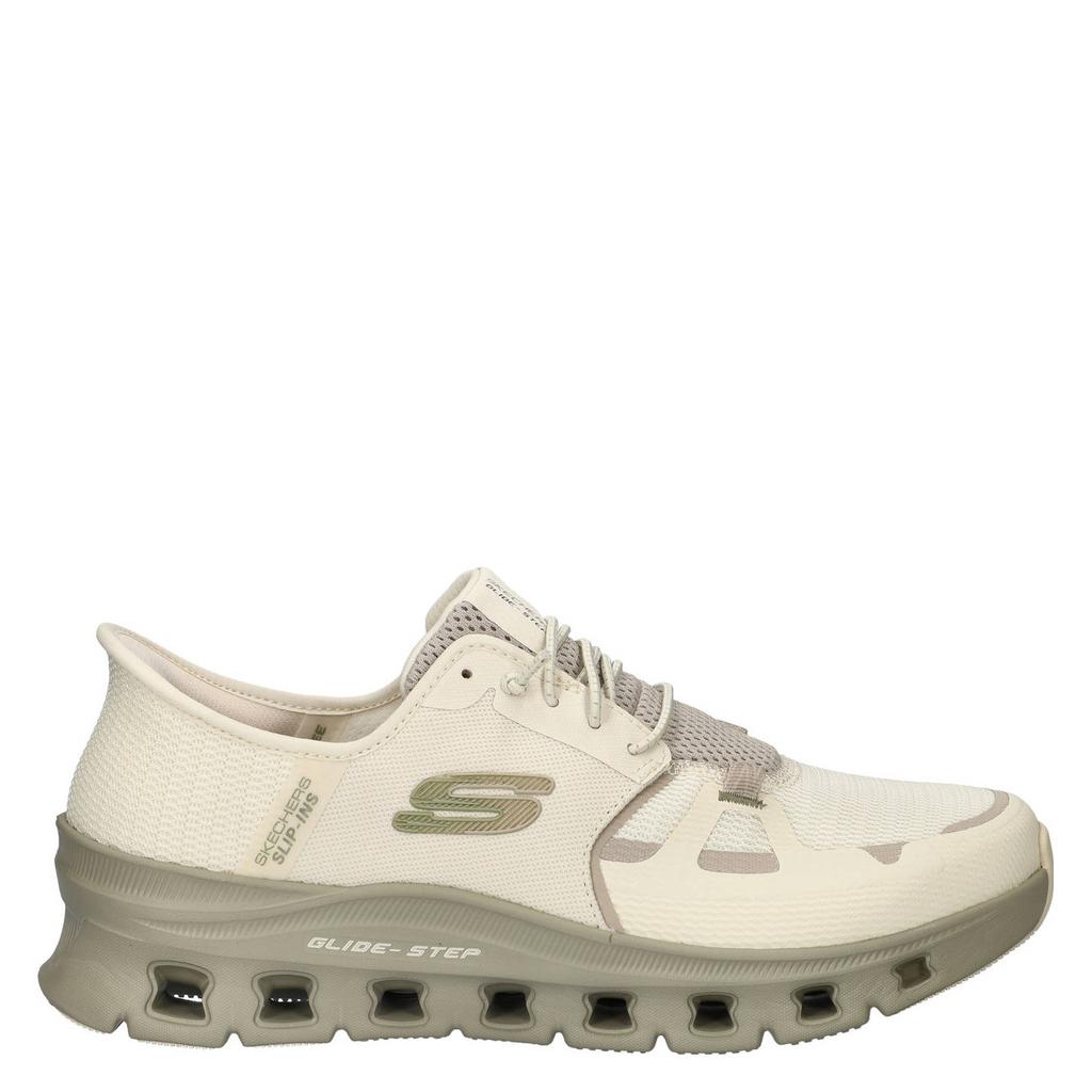 Ecru heren Skechers Glide Step Pro slip-on sneakers van nylon met elastische veters
