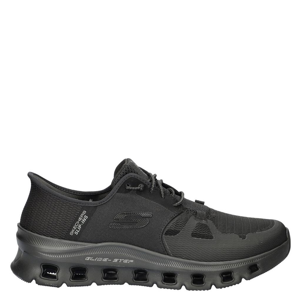 Zwarte heren Skechers Glide Step Pro slip-on sneakers van nylon met elastische veters
