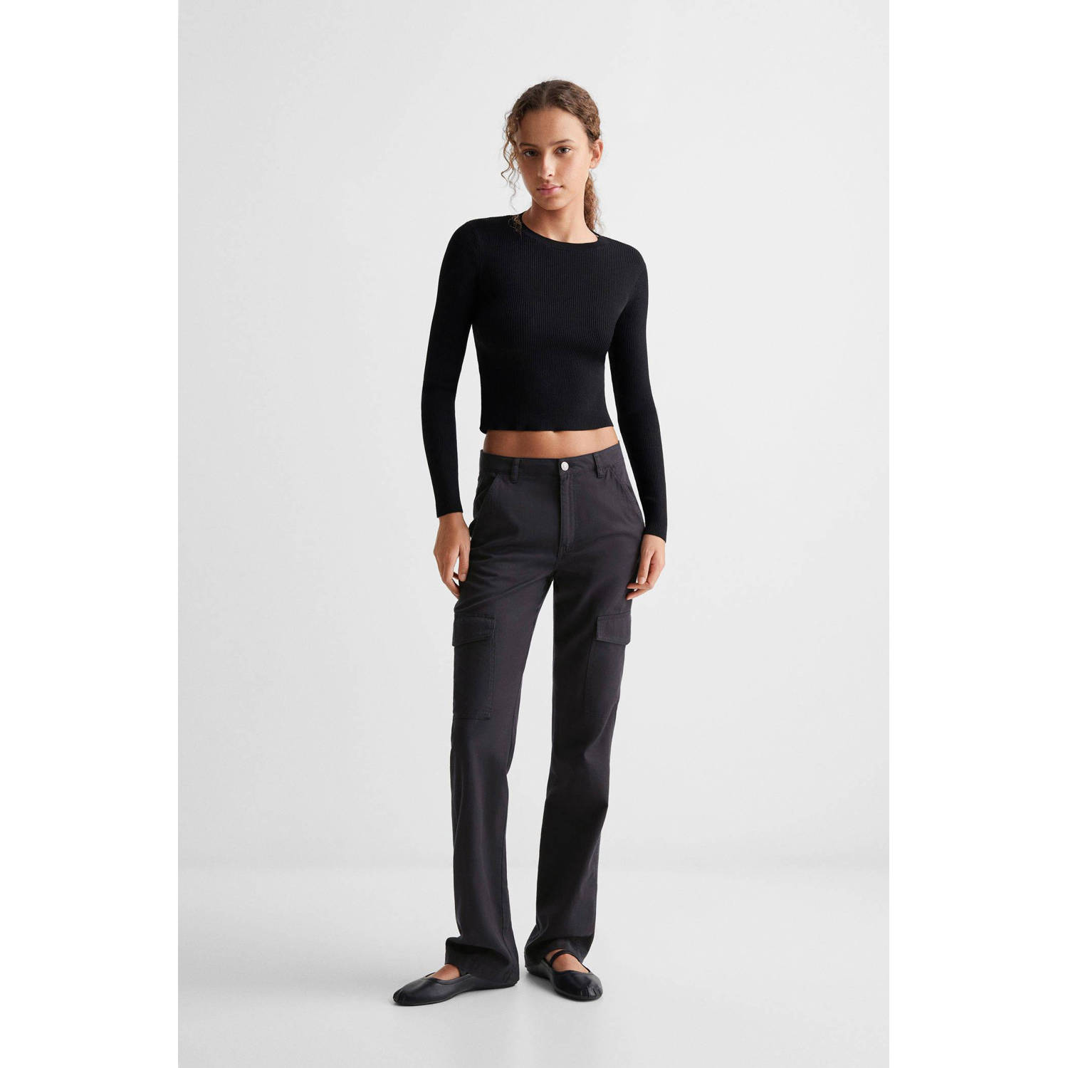 Mango Kids cargobroek zwart