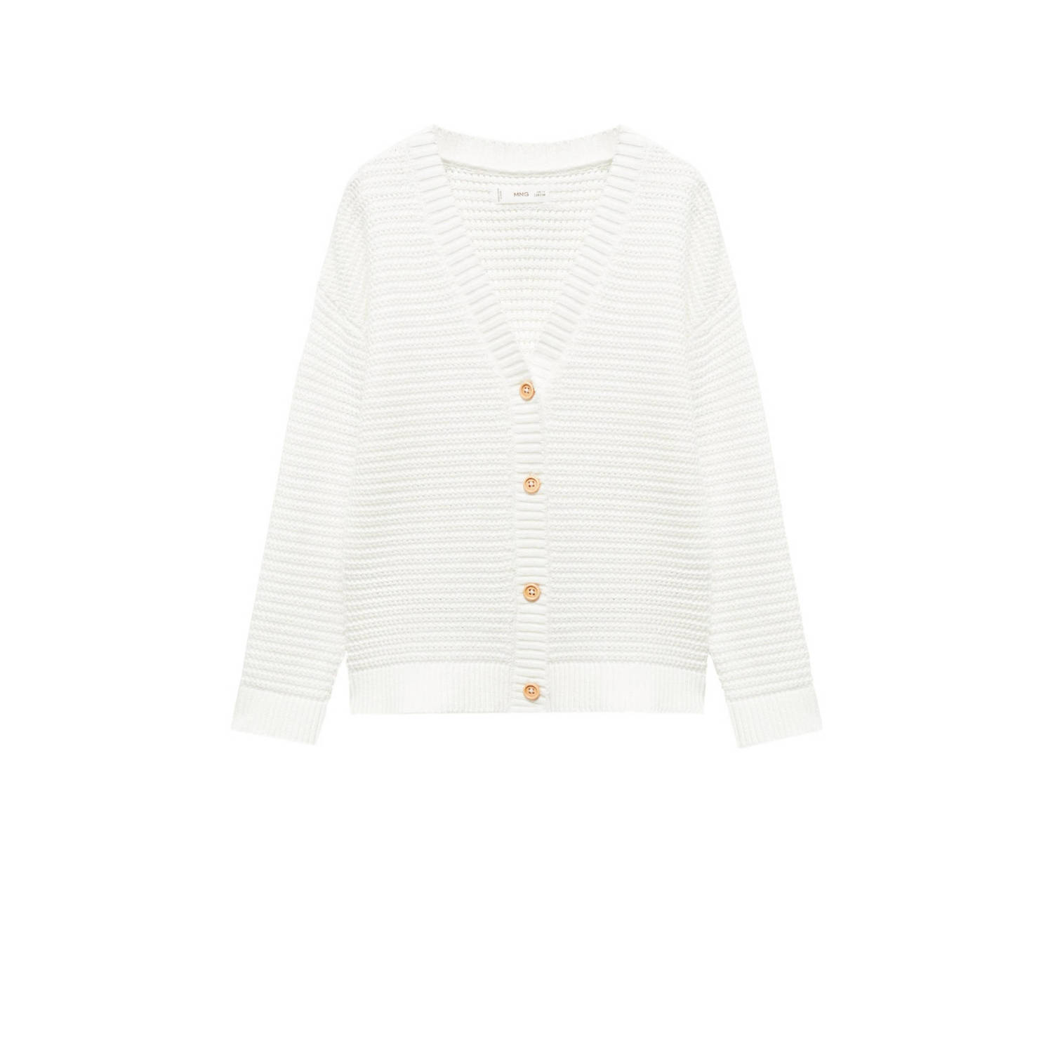 Mango Kids vest wit Meisjes Katoen V-hals Effen 116
