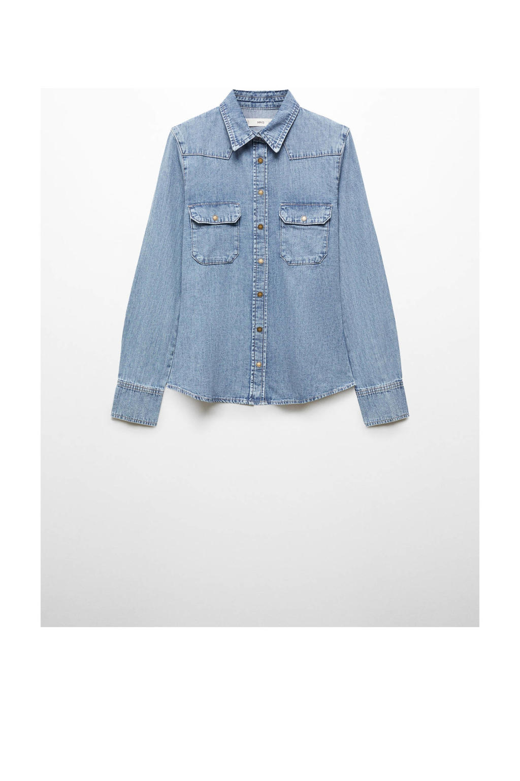 Denim Wrap Blouse - Light Blue main image 1