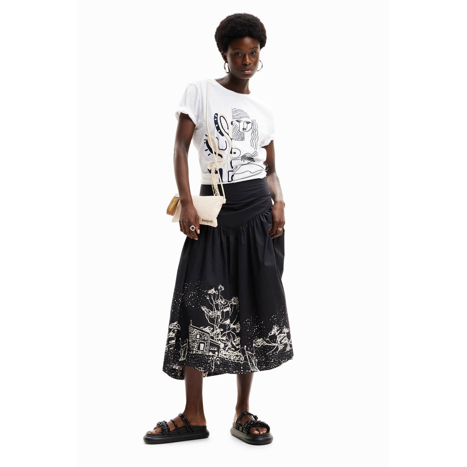 Desigual top met printopdruk wit
