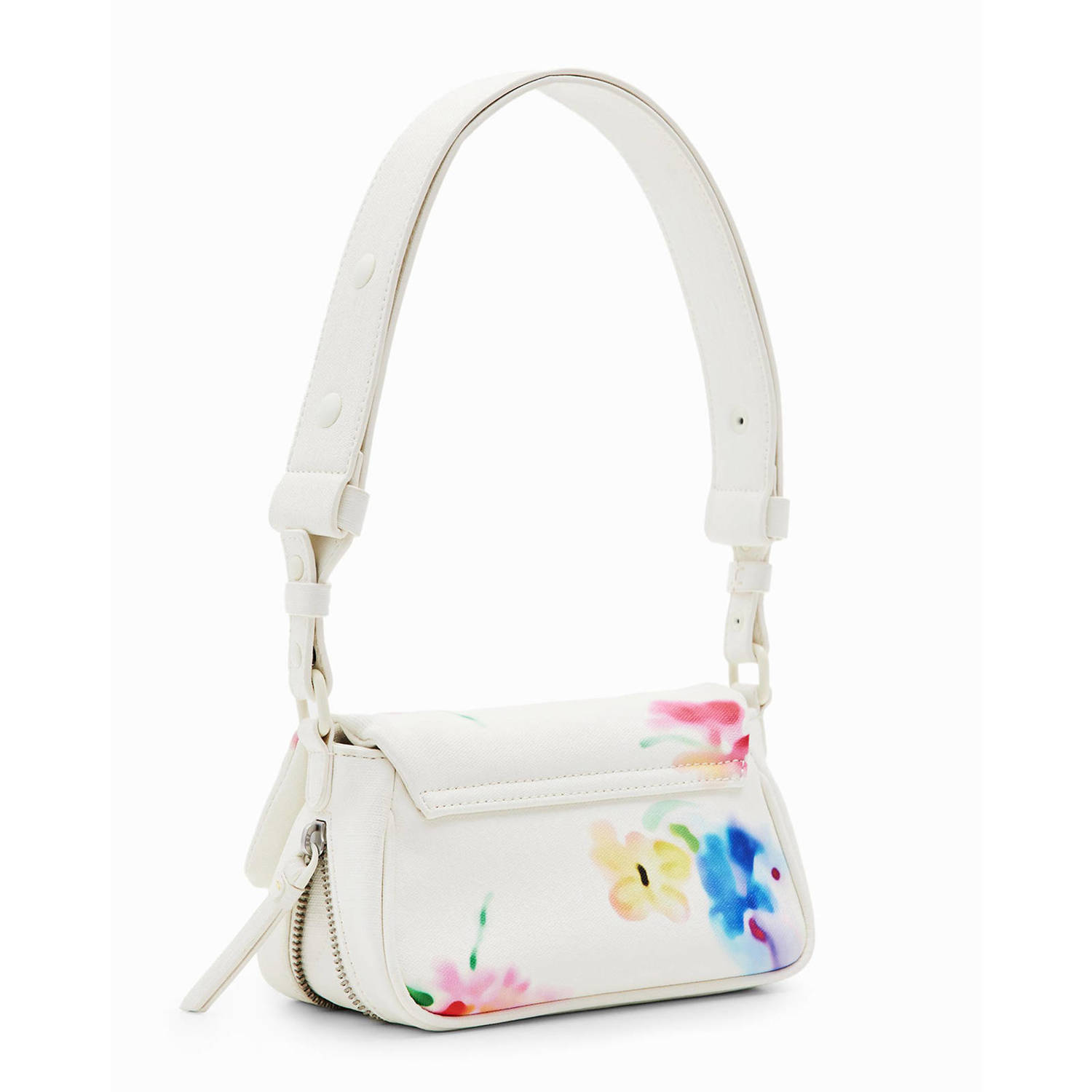 Desigual schoudertas met bloemenprint wit