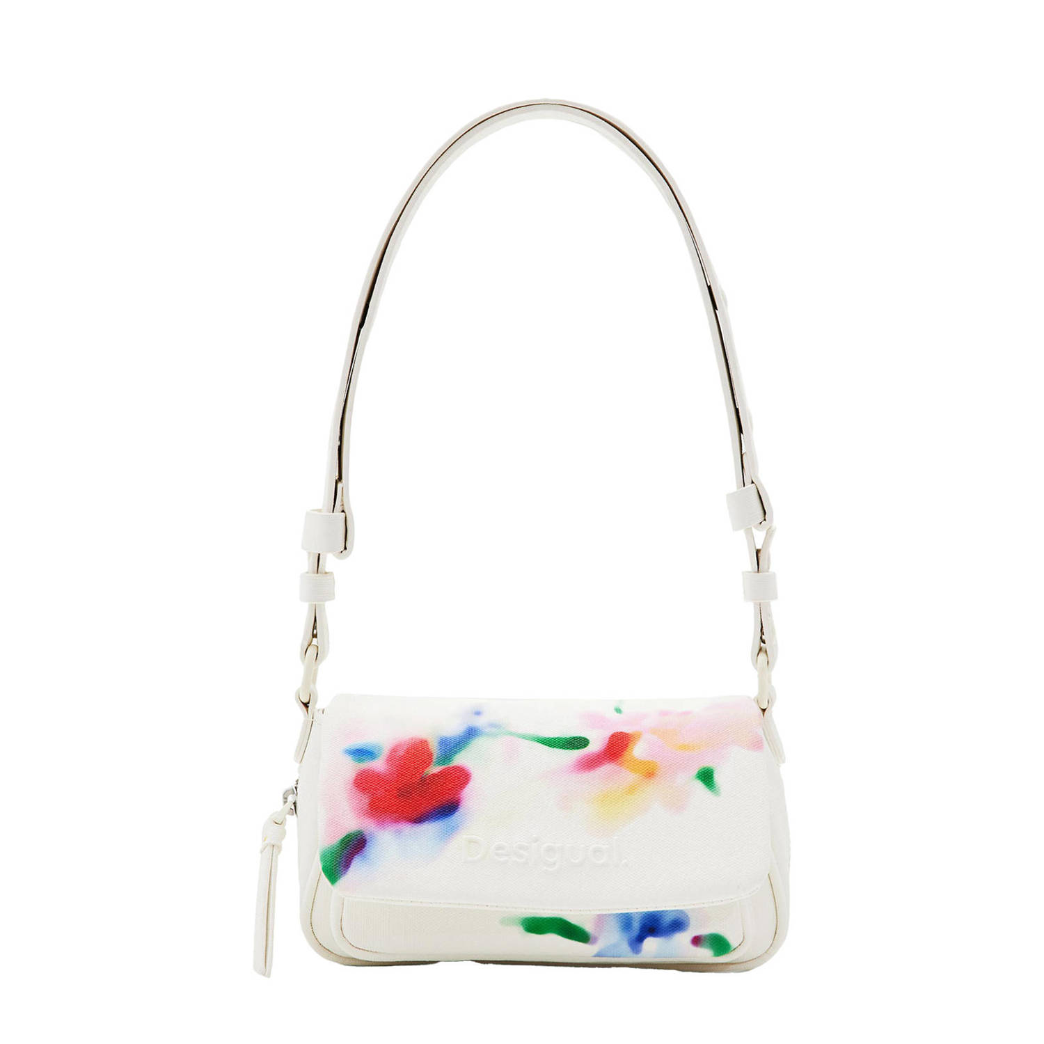 Desigual schoudertas met bloemenprint wit