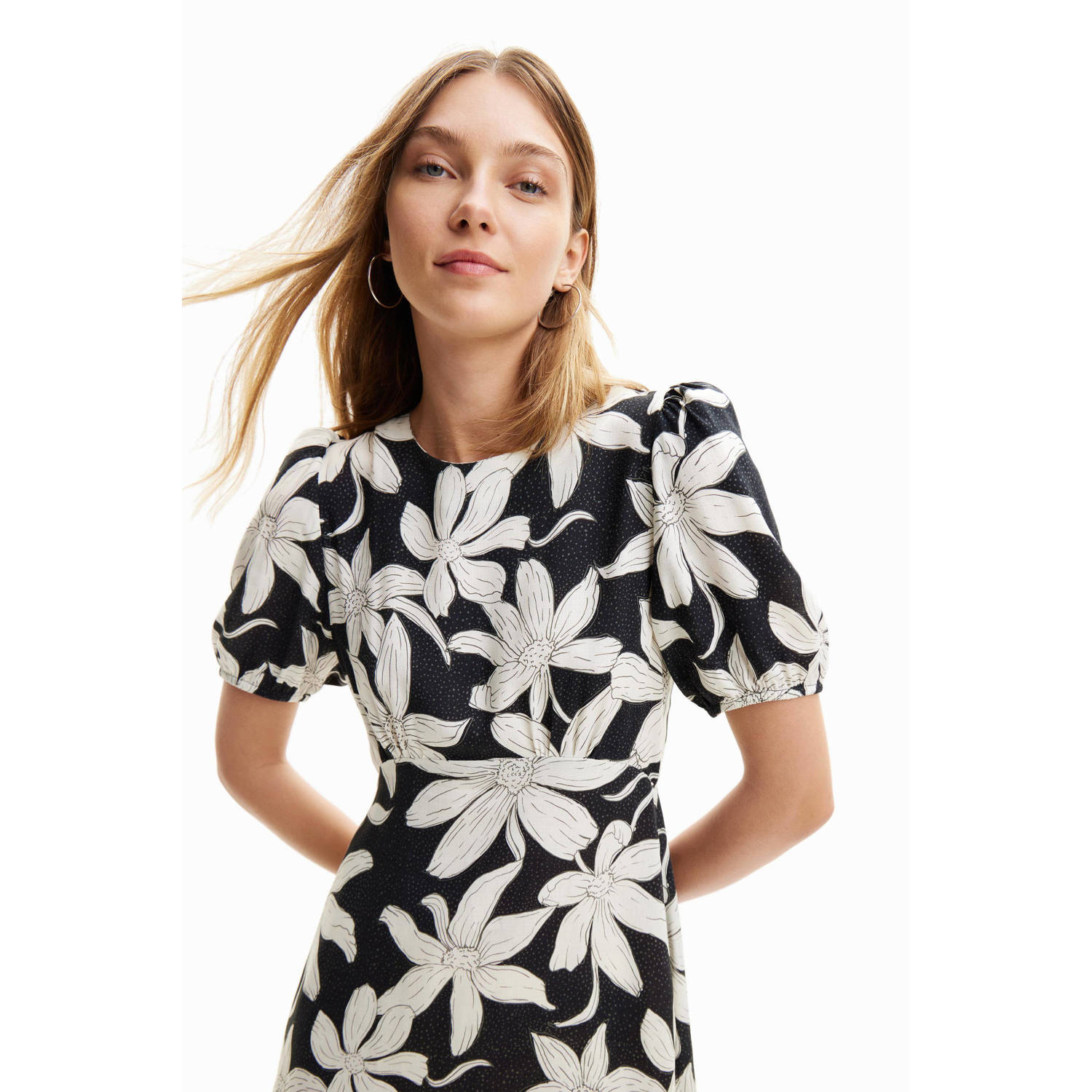 Desigual gebloemde jurk zwart