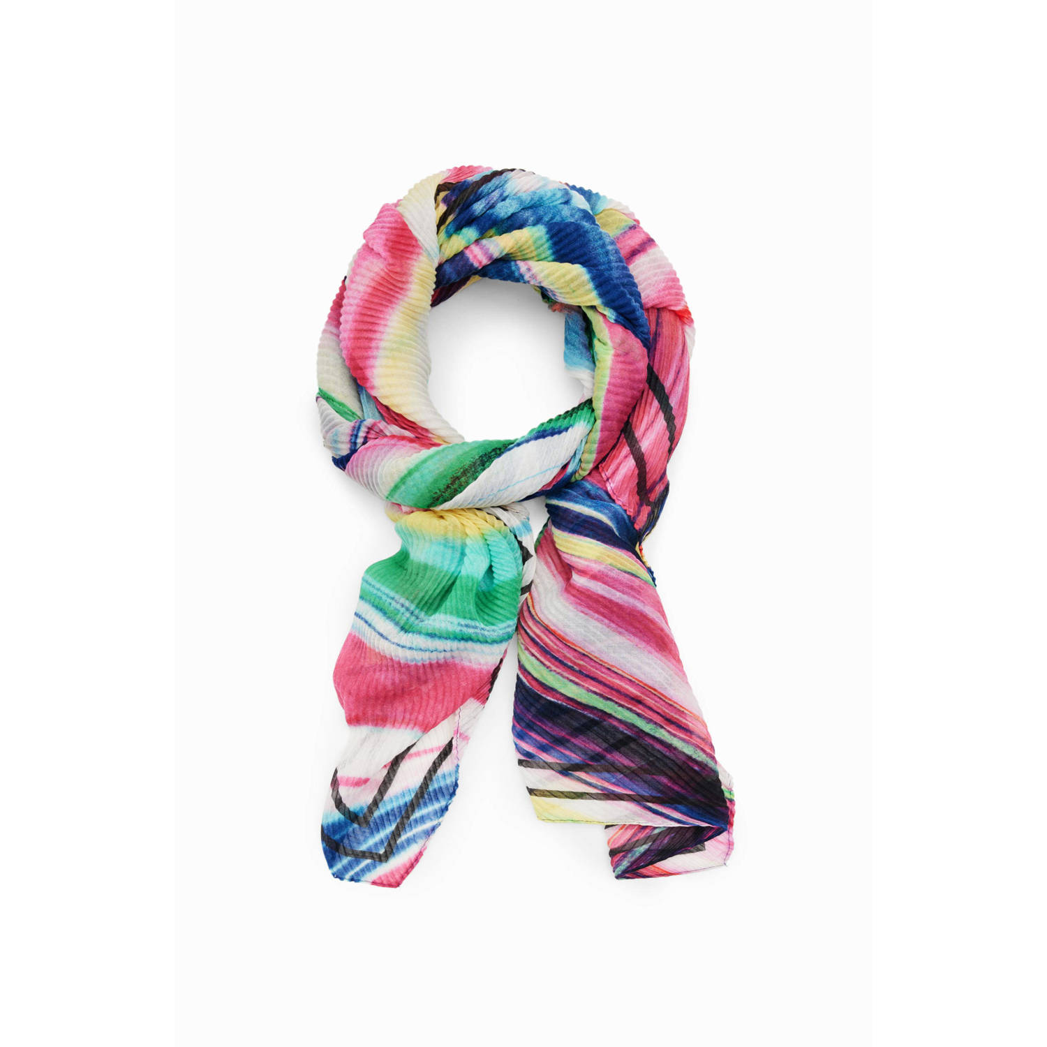 Desigual Paars Print Polyester Sjaal Multicolor Dames