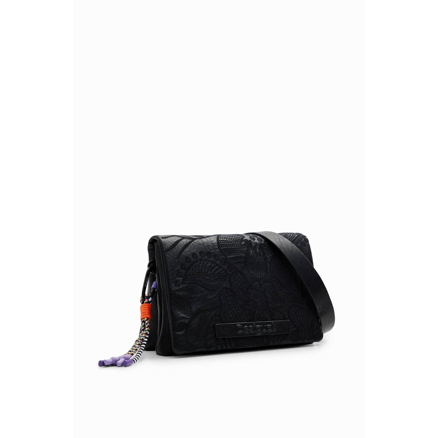 Desigual Zwarte Polyethyleen Handtas met Meerdere Compartimenten Black Dames