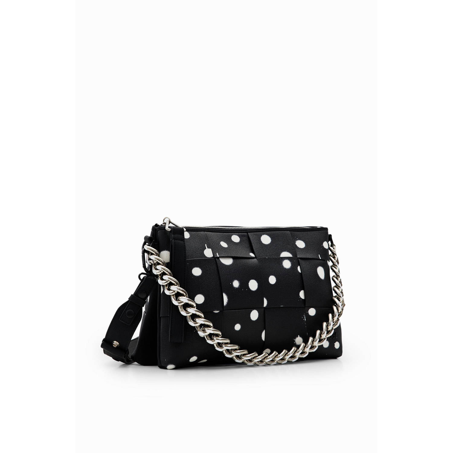 Desigual Polka Dot Handtas met Meerdere Compartimenten Black Dames