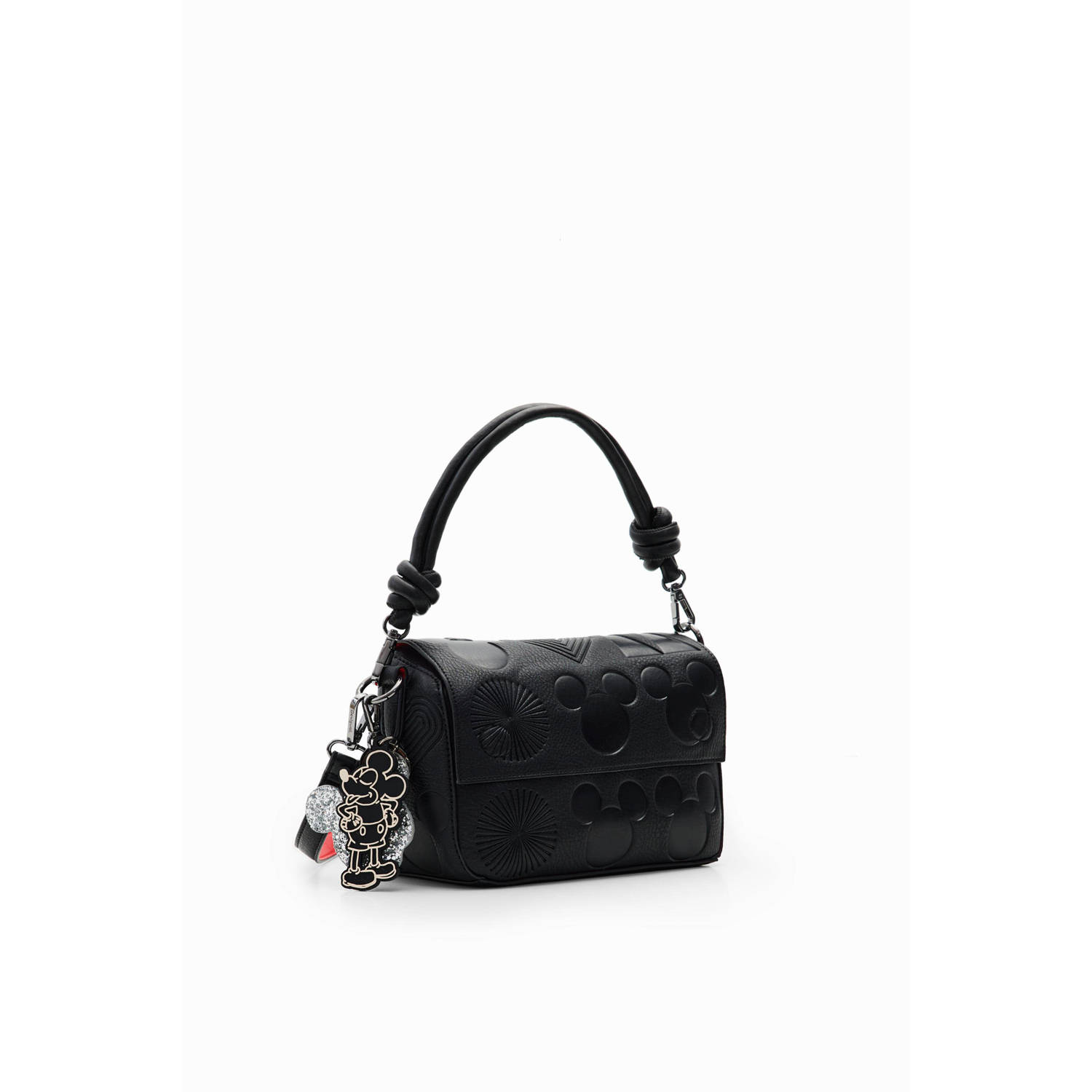 Desigual Zwarte Polyethyleen Handtas met Afneembaar Handvat en Verstelbare Schouderriem Black Dames