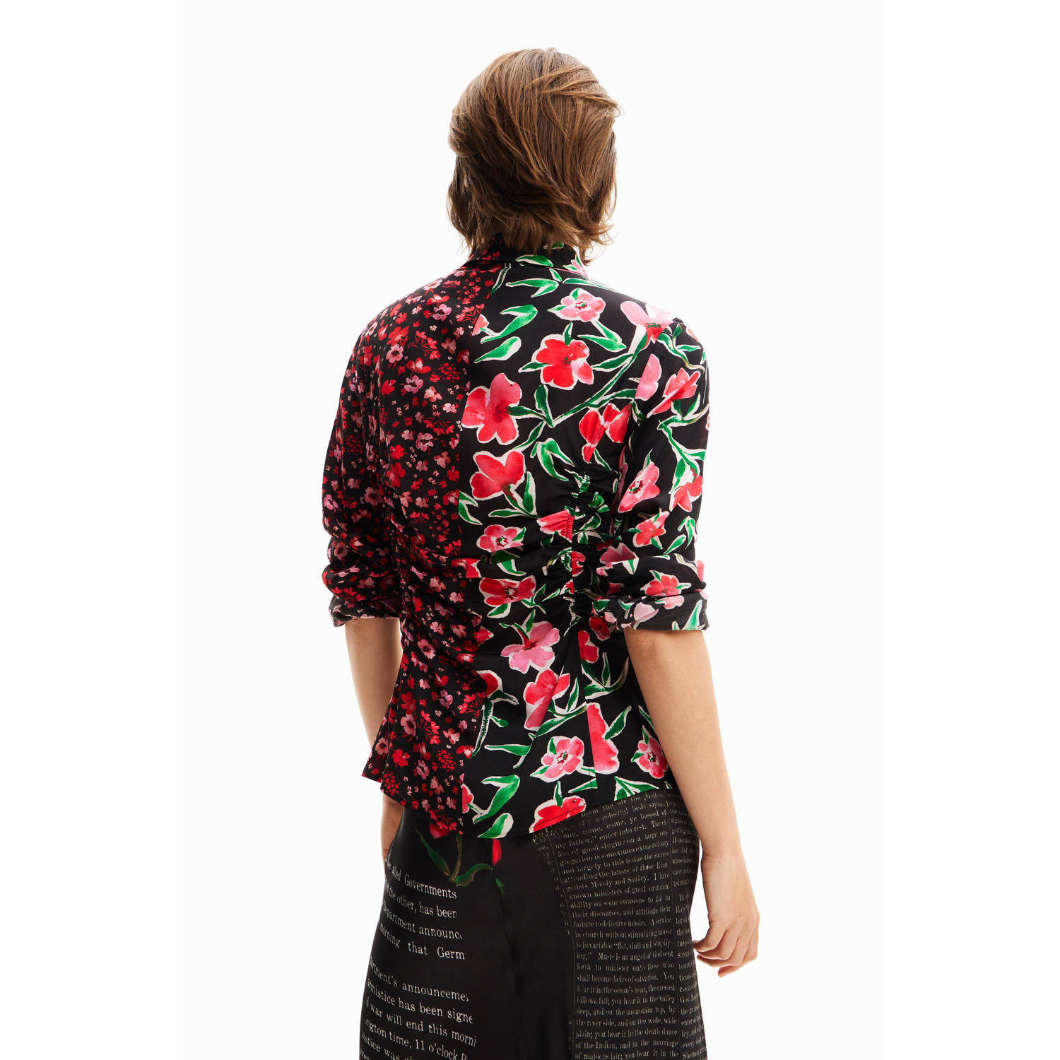Desigual gebloemde blouse zwart rood
